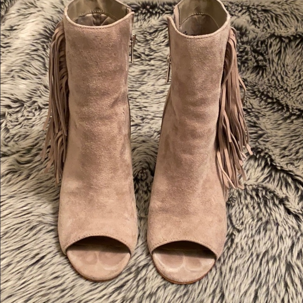 Steve Madden Fringed Suede Open Toe Bootie - image 2
